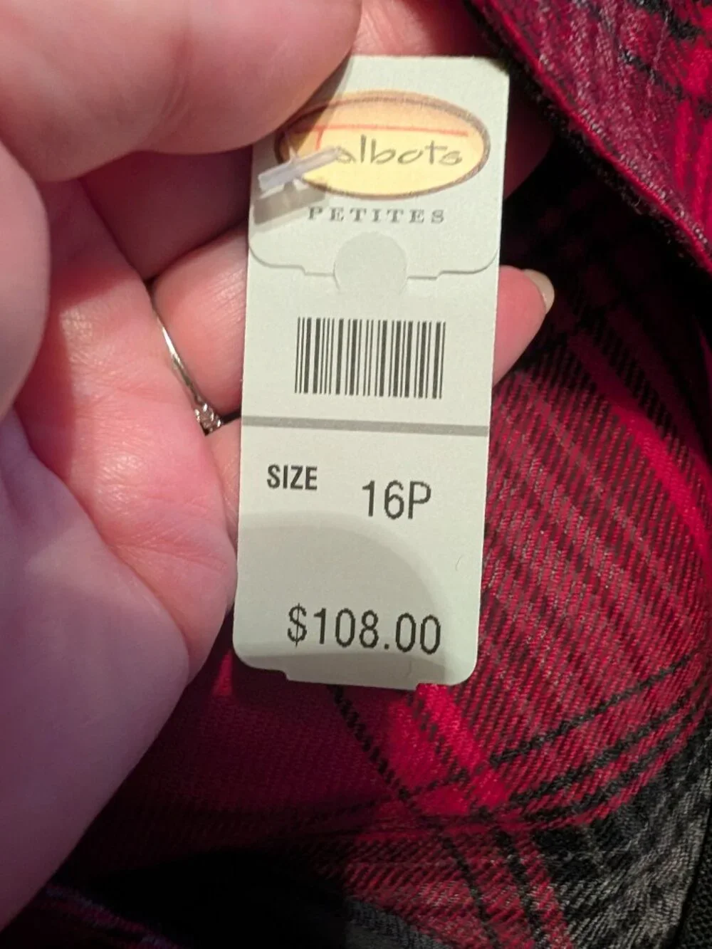 Talbots Petites Red and Black Plaid Skirt with pocket ~ 16P